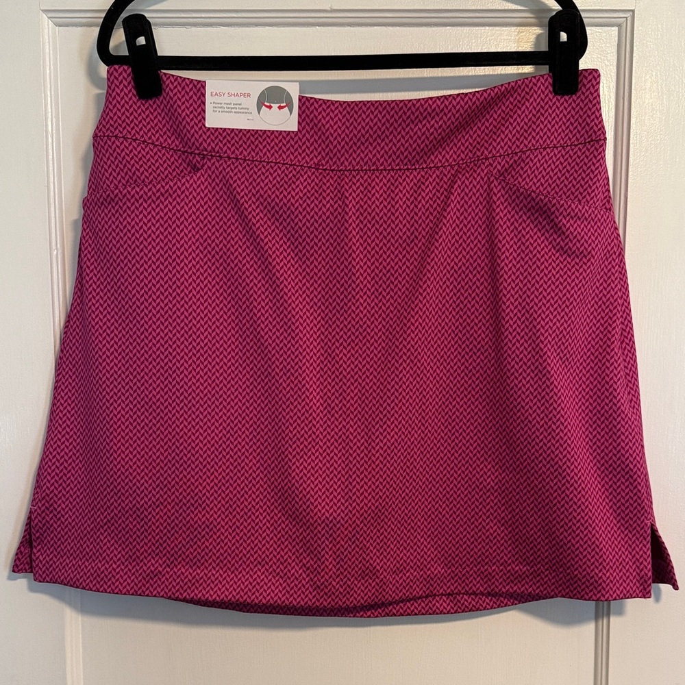 Lady Hagen Unwind Chevron Texture Pull On Skirt in Berry Wine Color NWT